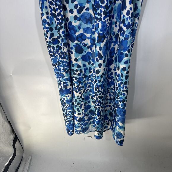 Eloquii‎ Satin Slip w/ Adjustable Straps Blue Animal Print Dress Size 22 - Picture 6 of 7